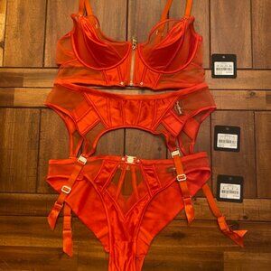 Honey Birdette Erica 3 piece set with stockings